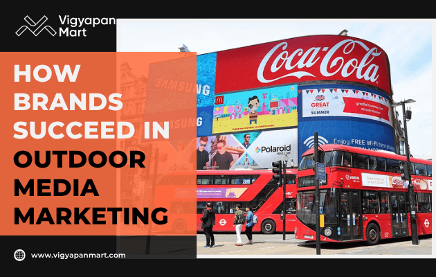 Brand outdoor media marketing with eye-catching billboard in prime location, engaging visuals, and clear messaging.