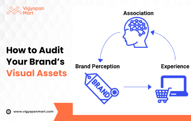 A detailed checklist titled How to Audit Your Brand’s Visual Assets showing key steps to review and evaluate all brand elements including color palette, typography, imagery, graphics, and overall visual consistency to ensure a strong and cohesive brand identity.