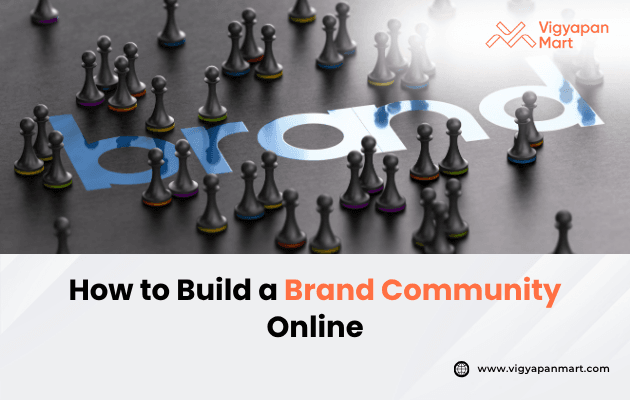 Colorful game pieces surround the word "brand" in a visually engaging layout, promoting online brand community building.