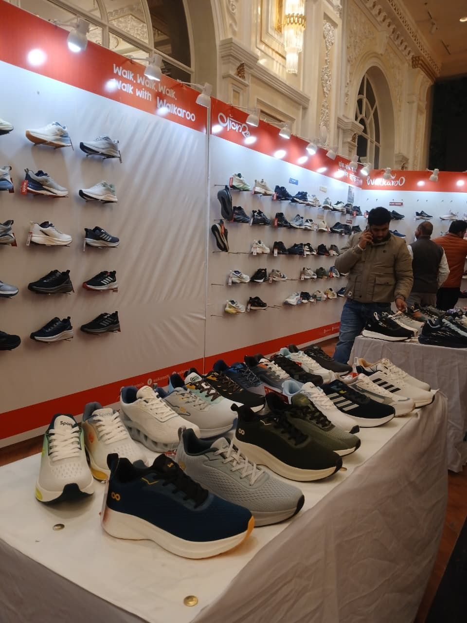 Footwear retailers exploring the Walkaroo product display at the retailer meet in Dehradun | Vigyapan Mart