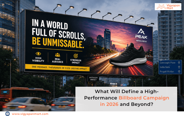 A large outdoor billboard capturing attention in a high-traffic urban location, illustrating why billboard advertising remains effective as digital advertising grows crowded