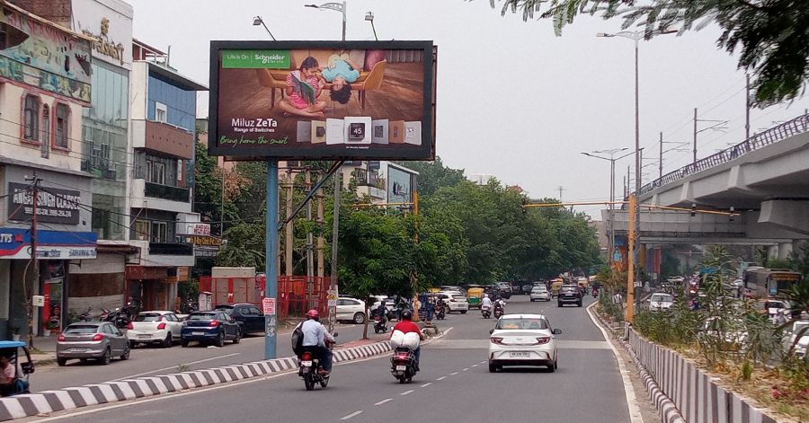 Delhi hoarding advertising campaign showcasing premium billboard placements for maximum brand visibility and audience reach. 