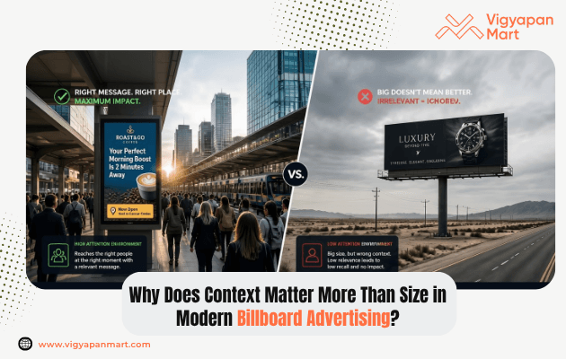 Why context matters more than size in modern billboard advertising - comparison of relevant vs irrelevant billboard placement