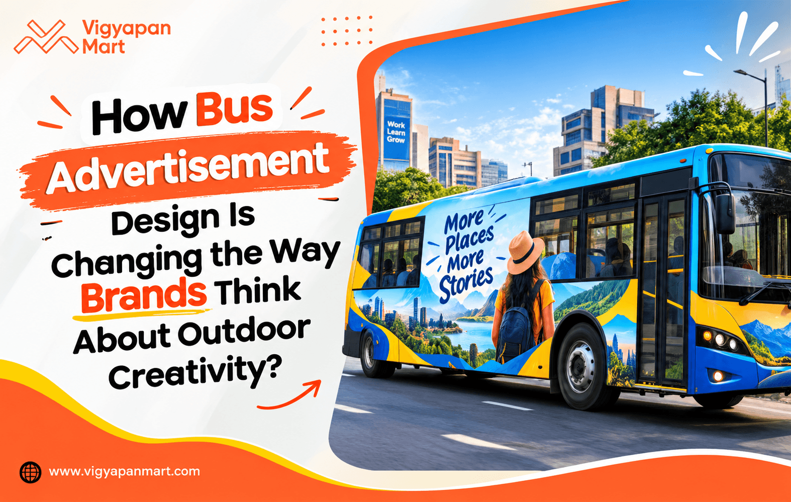 Bus advertising design India - creative transit advertisement on moving bus | Vigyapan Mart