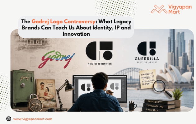 Godrej new GI identifier logo compared with Guerrilla agency logo amid rebranding controversy