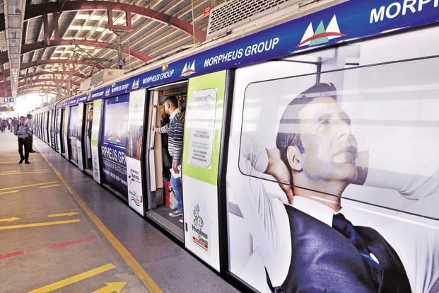 AI-powered digital metro advertising in India showing DOOH screens, commuter data tracking, and outdoor advertising campaigns across Delhi metro stations